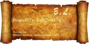 Bognár Lázár névjegykártya