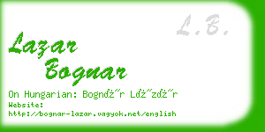 lazar bognar business card